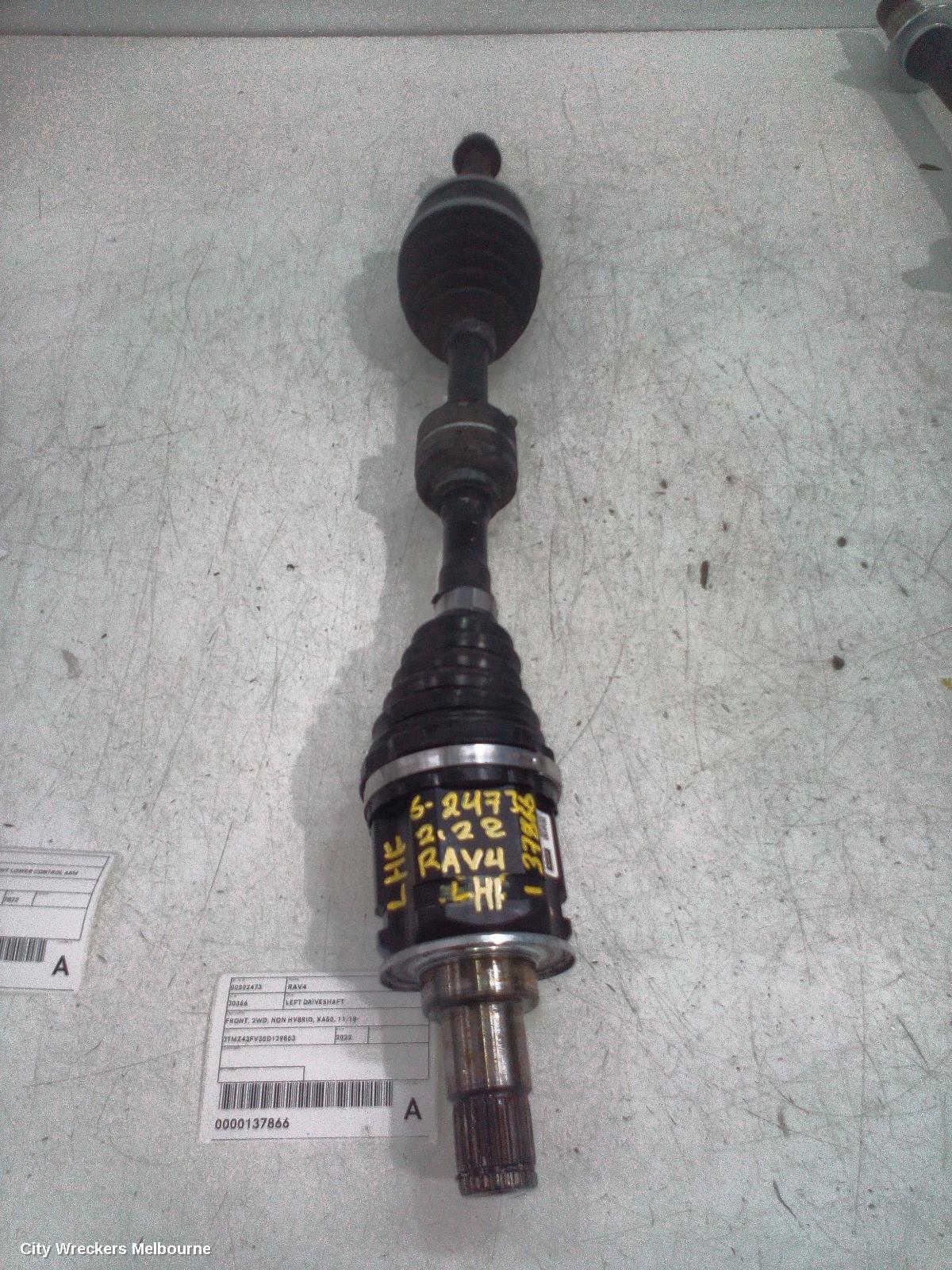 TOYOTA RAV4 LEFT DRIVESHAFT, FRONT, 2WD, NON HYBRID, XA50, 11/2018 ONWARDS