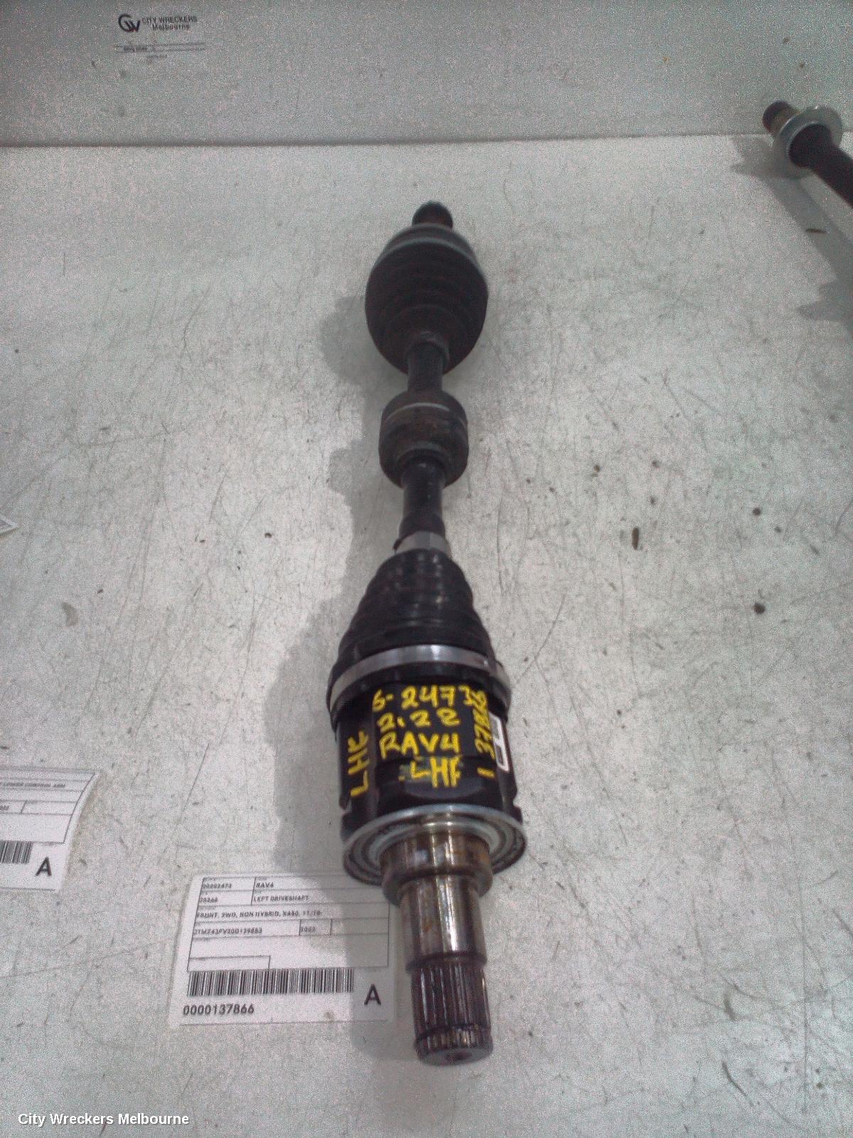 TOYOTA RAV4 LEFT DRIVESHAFT, FRONT, 2WD, NON HYBRID, XA50, 11/2018 ONWARDS