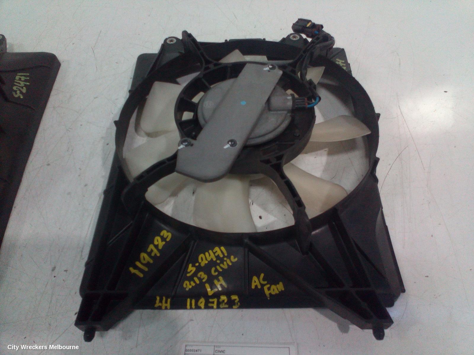 HONDA CIVIC FAN, A/C FAN, SEDAN (VIN MRHFB), 1.8, PETROL, 9TH GEN, 07/2012 - 04/2016