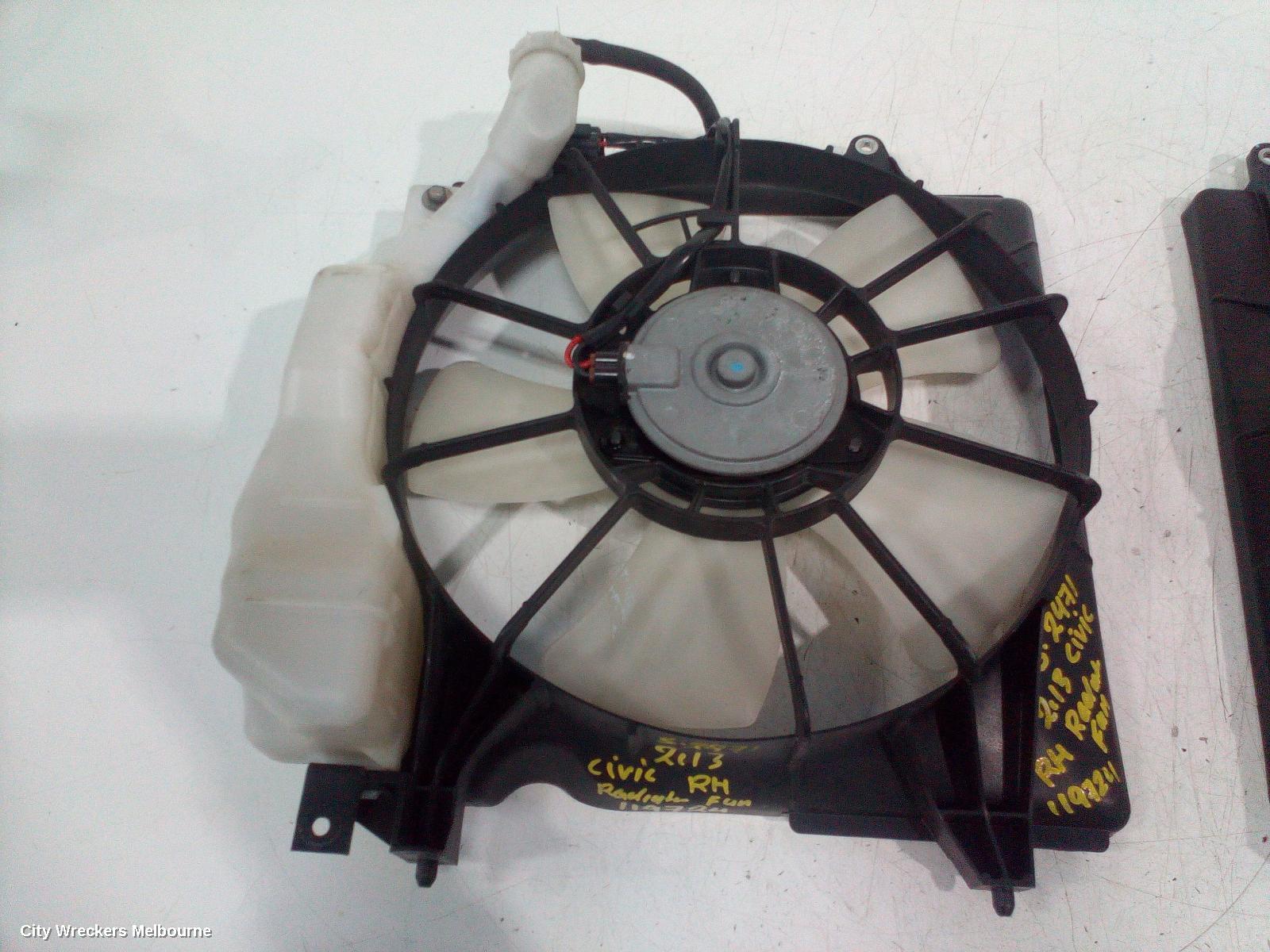 HONDA CIVIC FAN, RADIATOR FAN, SEDAN (VIN MRHFB), 1.8, PETROL, 9TH GEN, 07/2012 - 04/2016