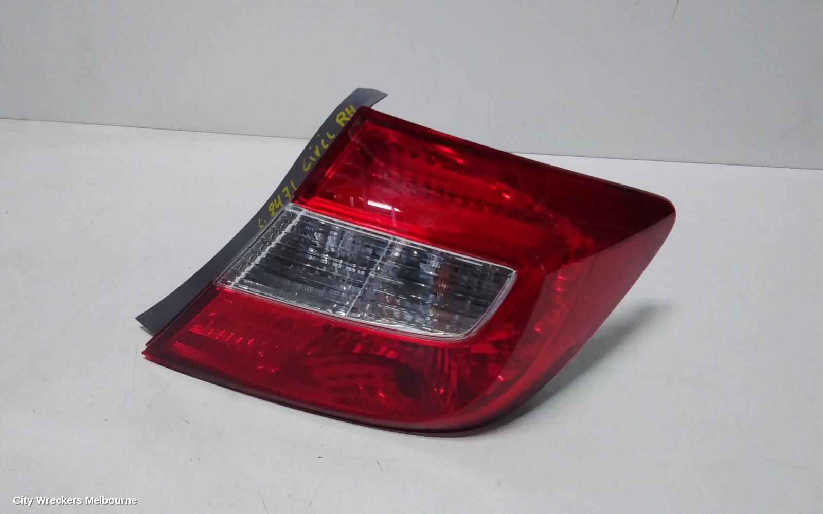 HONDA CIVIC RIGHT TAILLIGHT, 9TH GEN, SEDAN (VIN JHMFB/MRHFB), NON HYBRID, 02/2012 - 04/2016