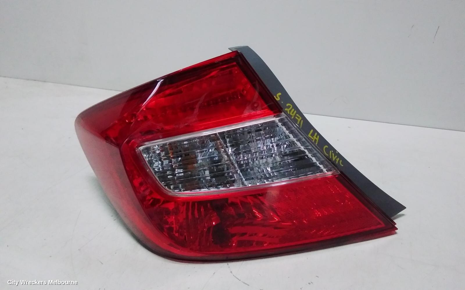 HONDA CIVIC LEFT TAILLIGHT, 9TH GEN, SEDAN (VIN JHMFB/MRHFB), NON HYBRID, 02/2012 - 04/2016
