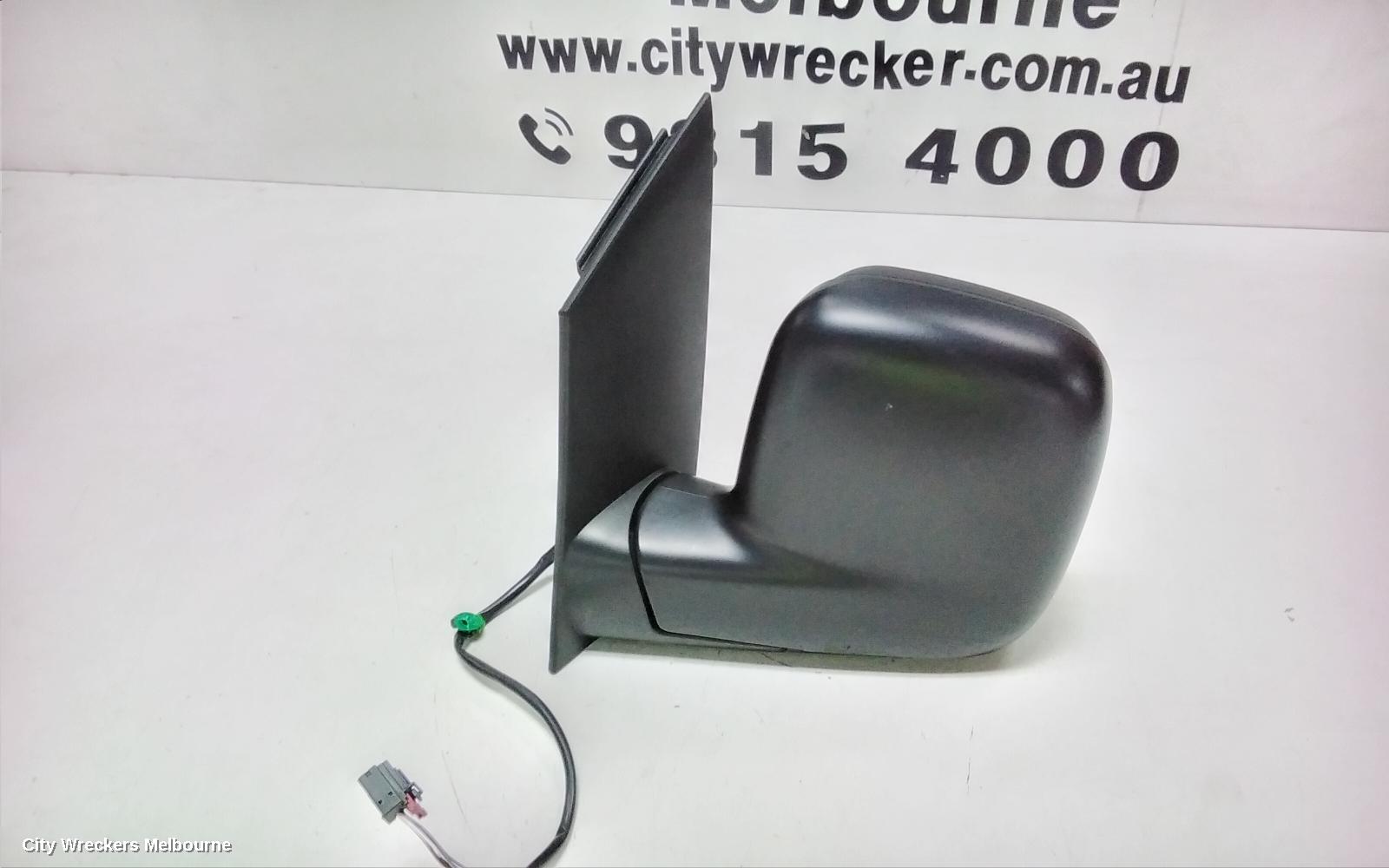 VOLKSWAGEN CADDY LEFT DOOR MIRROR, 2K, POWER, TEXTURED, 12/2004 - 06/2015