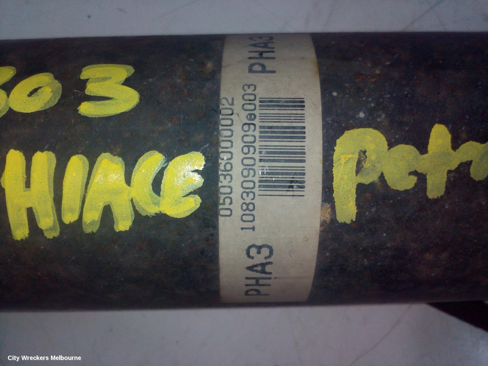 TOYOTA HIACE REAR DRIVE SHAFT, TRH, LWB/SWB, MANUAL T/M, PETROL, 03/2005 - 04/2019