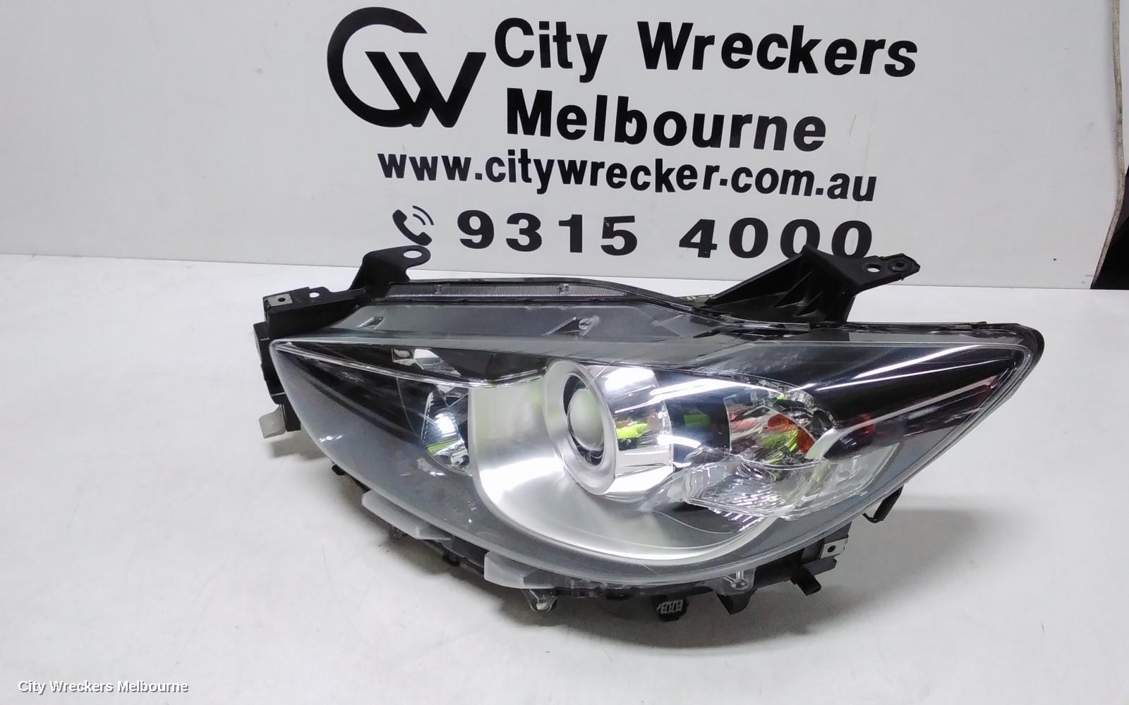 MAZDA CX5 LEFT HEADLAMP, KE, MAXX/MAXX SPORT, HALOGEN, MANUAL ADJ, 02/2012 - 12/2016