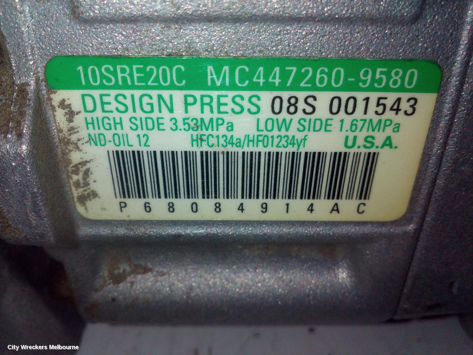 FIAT FREEMONT A/C COMPRESSOR, JF, 3.6, PETROL, 01/2014 - 01/2017