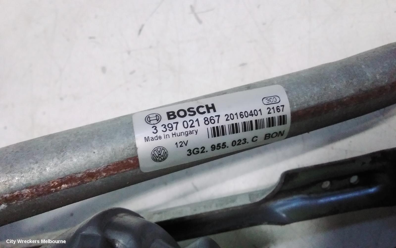 VOLKSWAGEN PASSAT WIPER MOTOR, B8/MK7, FRONT, 06/2015 ONWARDS