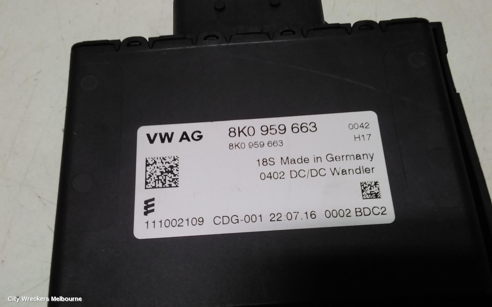 AUDI Q5, 8R, 12/2008 - 01/2017, 8K0-959-663 VOLTAGE STABILIZER CONTROL MODULE: 110351