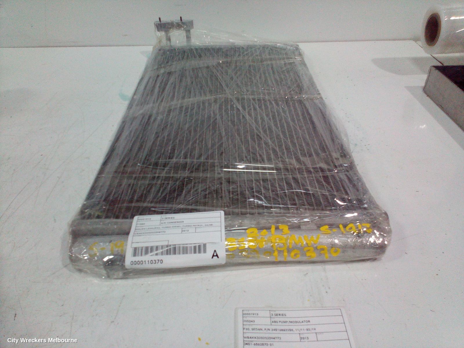 BMW 3 SERIES ABS PUMP/MODULATOR, F30, SEDAN, P/N 34516862250, 11/2011 - 02/2019