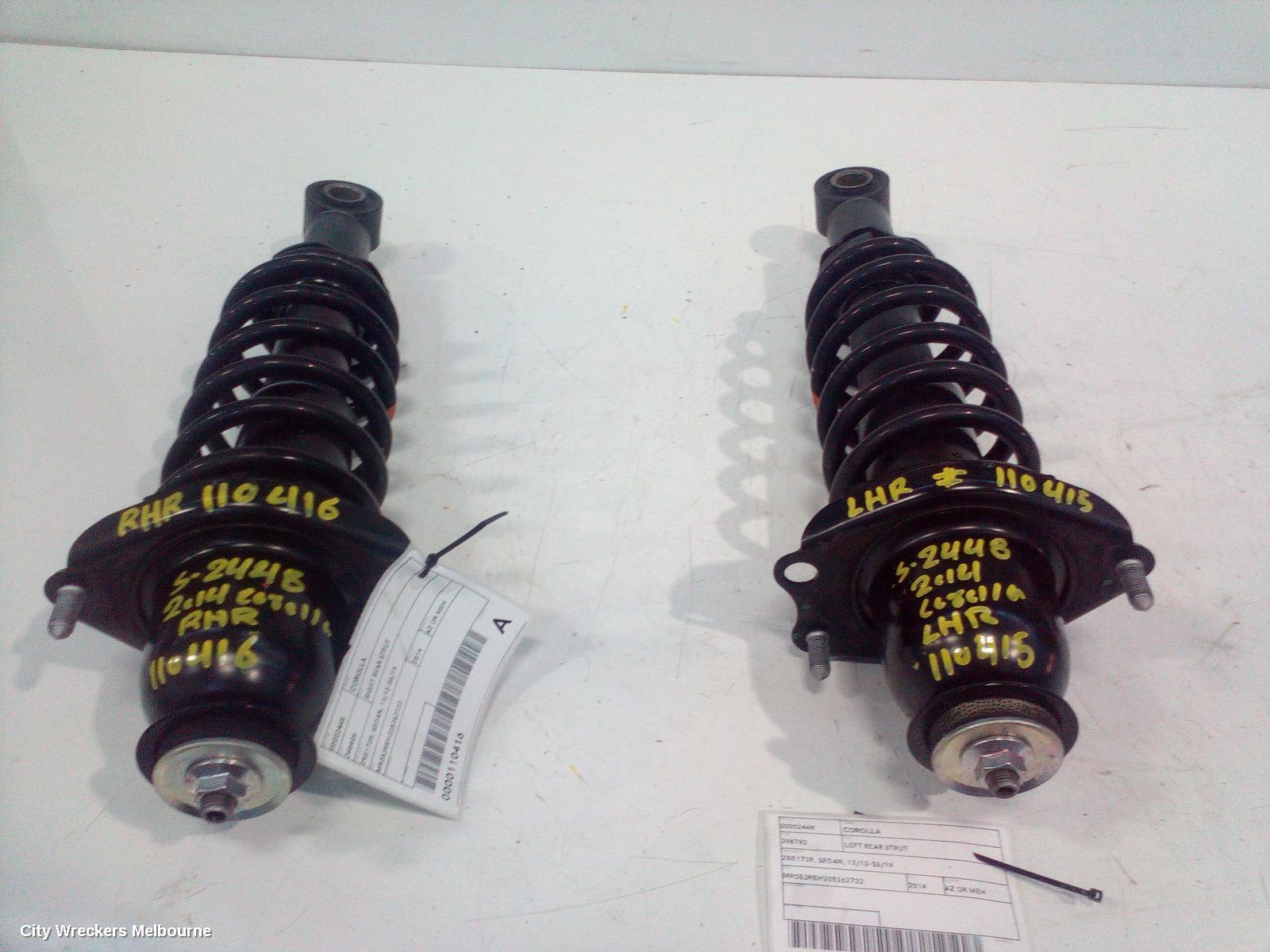 TOYOTA COROLLA LEFT REAR STRUT, ZRE172R, SEDAN, 12/2013 - 06/2019