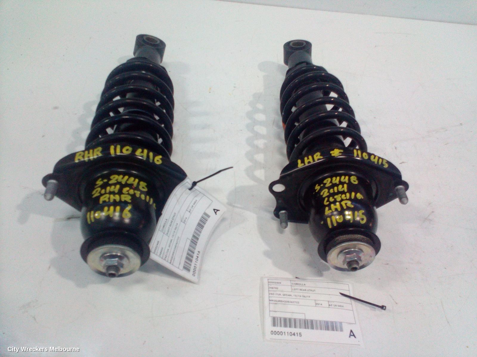 TOYOTA COROLLA RIGHT REAR STRUT, ZRE172R, SEDAN, 12/2013 - 06/2019