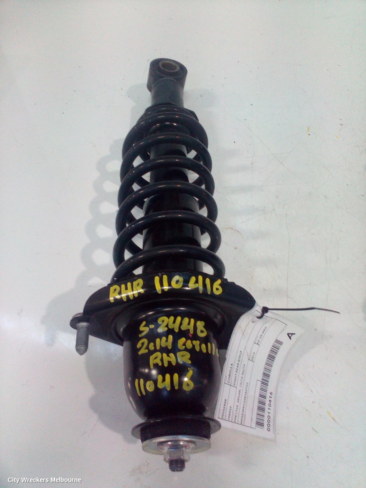 TOYOTA COROLLA RIGHT REAR STRUT, ZRE172R, SEDAN, 12/2013 - 06/2019