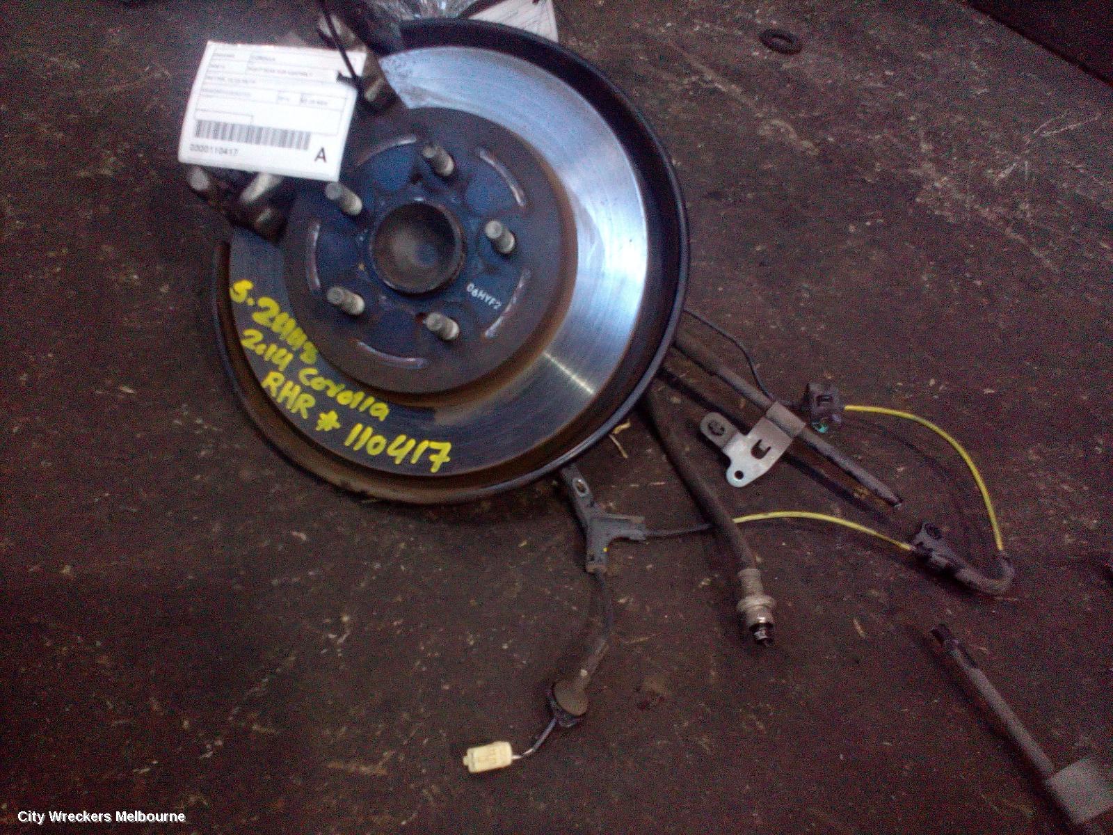 TOYOTA COROLLA RIGHT REAR HUB ASSEMBLY, ZRE172R, 12/2013 - 06/2019