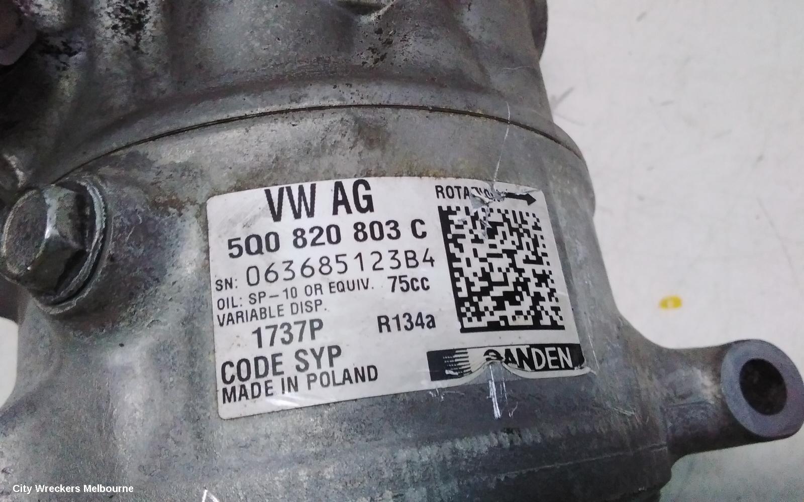 AUDI A3 A/C COMPRESSOR, 8V, PETROL, A3/S3, 03/2013 - 10/2020