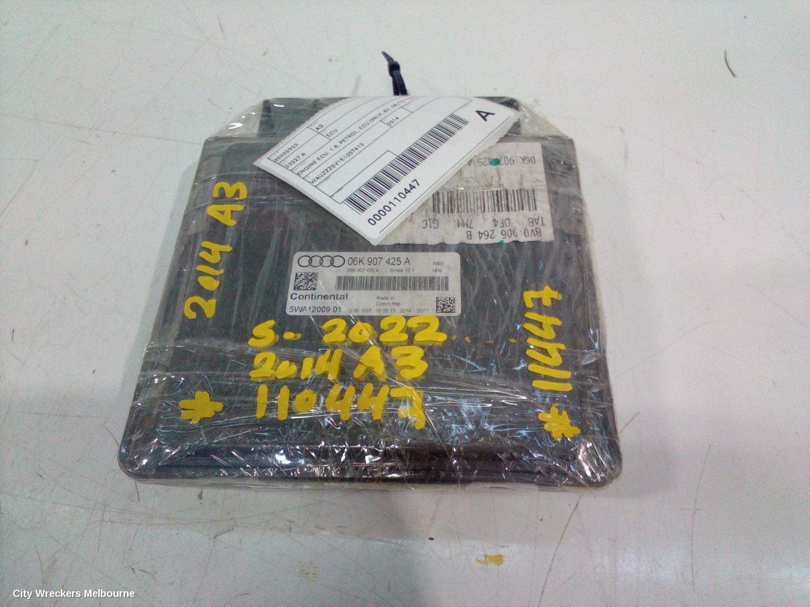 AUDI A3 ECU, ENGINE ECU, 1.8, PETROL, ECU ONLY, 8V, 05/2013 - 10/2020