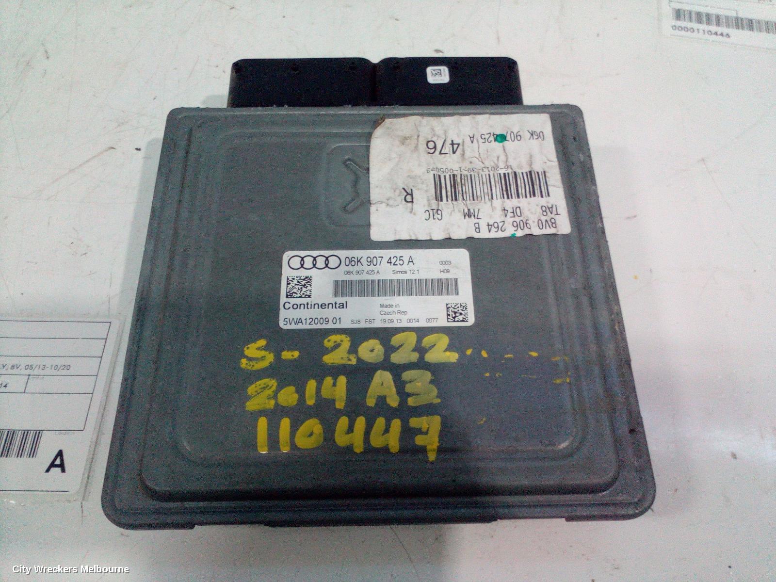 AUDI A3 ECU, ENGINE ECU, 1.8, PETROL, ECU ONLY, 8V, 05/2013 - 10/2020