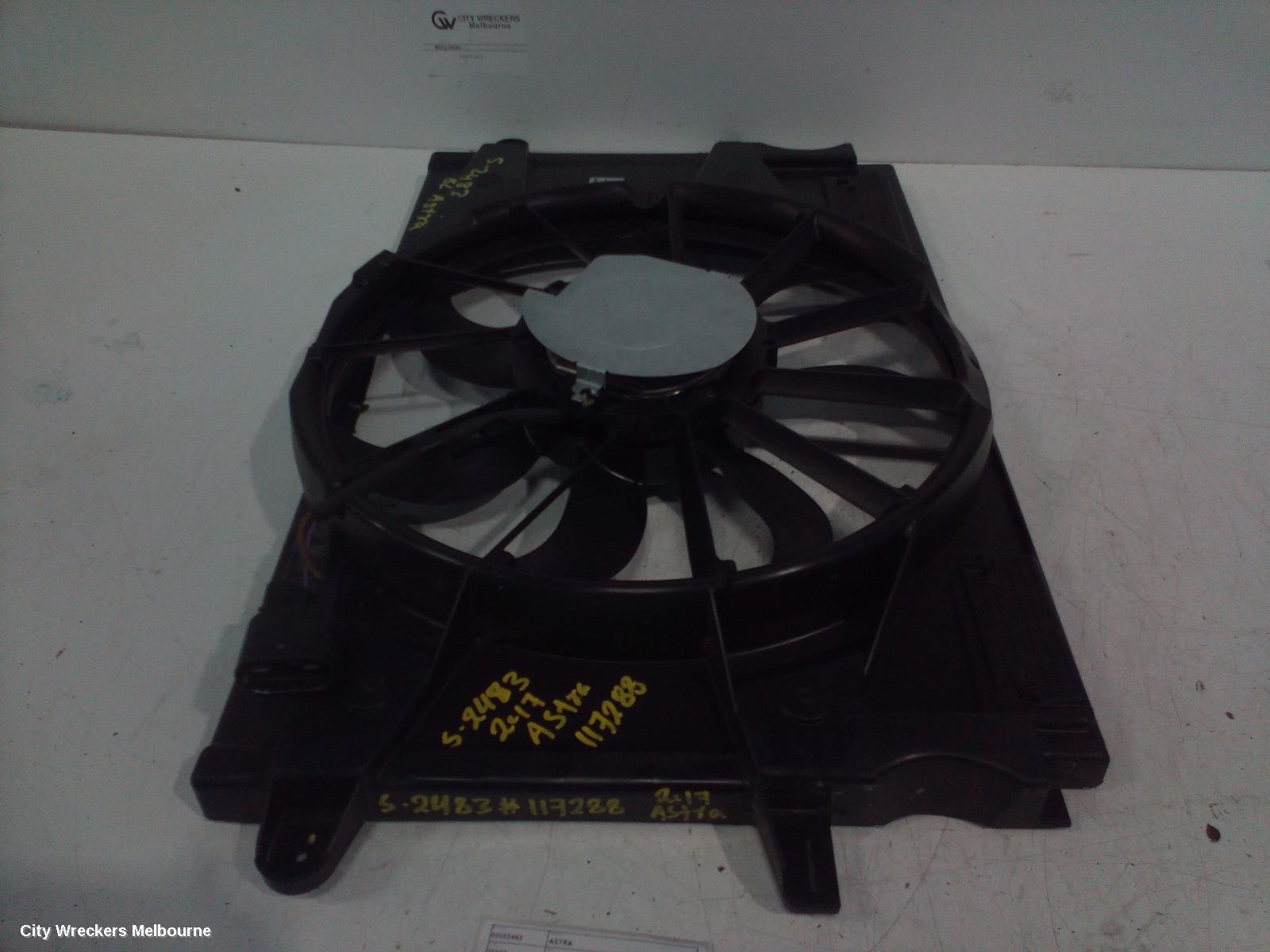 HOLDEN ASTRA FAN, RADIATOR FAN, 1.4, AUTO T/M, BK-BL, 05/2017 - 12/2020