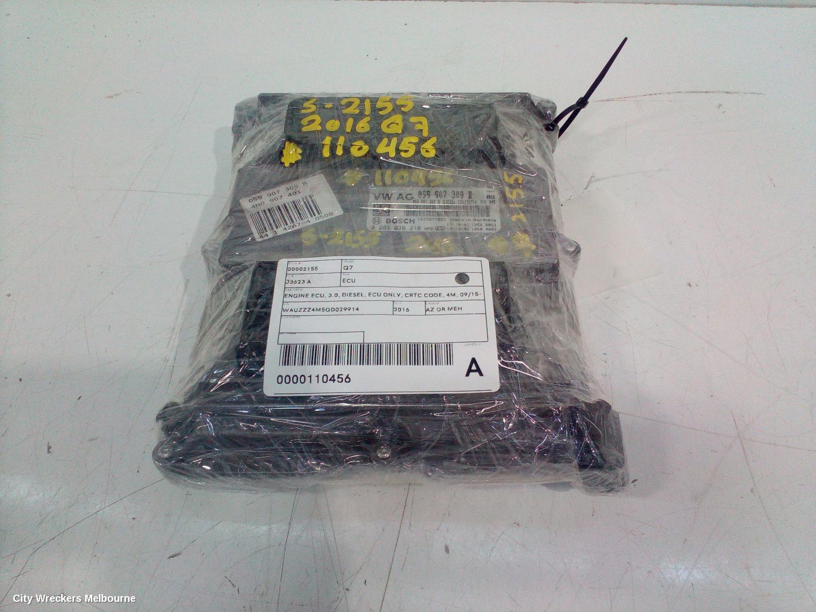 AUDI Q7 ECU, ENGINE ECU, 3.0, DIESEL, ECU ONLY, CRTC CODE, 4M, 09/2015 - 03/2020