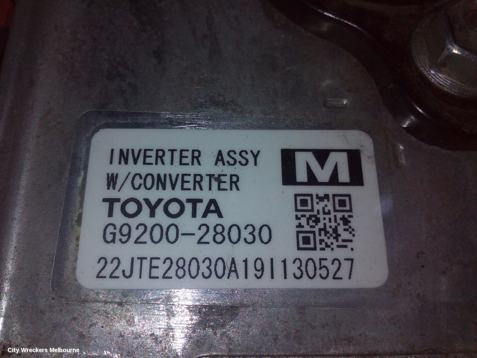TOYOTA PRIUS INVERTER, ZVW40R, HYBRID INVERTER, 05/2012 - 03/2021