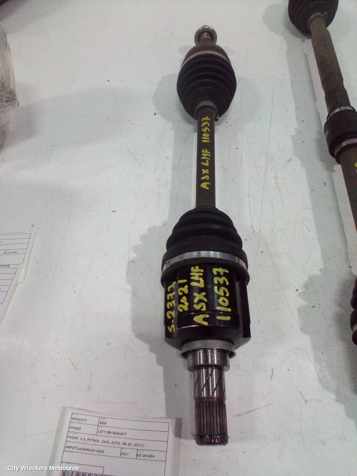 MITSUBISHI ASX LEFT DRIVESHAFT, FRONT, 2.0, PETROL, 2WD, AUTO, XB-XC, 09/2012 ONWARDS