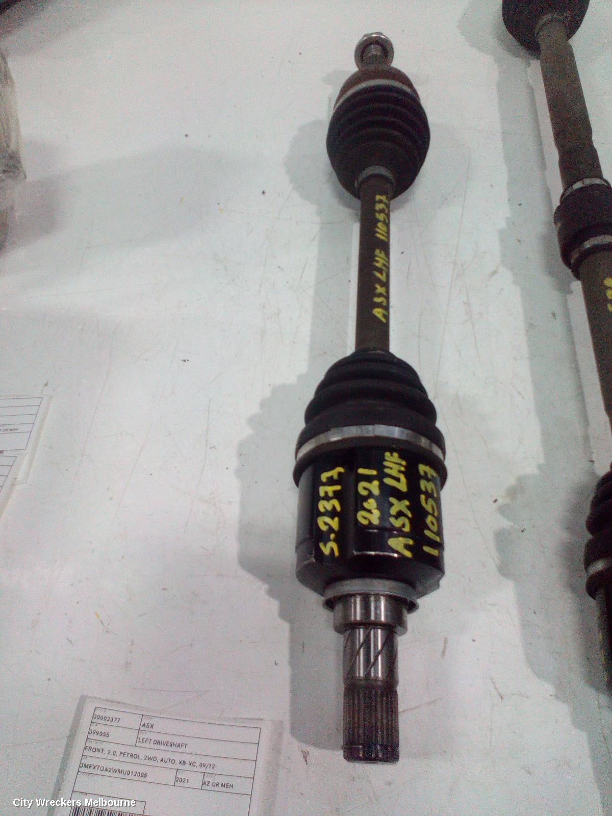 MITSUBISHI ASX LEFT DRIVESHAFT, FRONT, 2.0, PETROL, 2WD, AUTO, XB-XC, 09/2012 ONWARDS