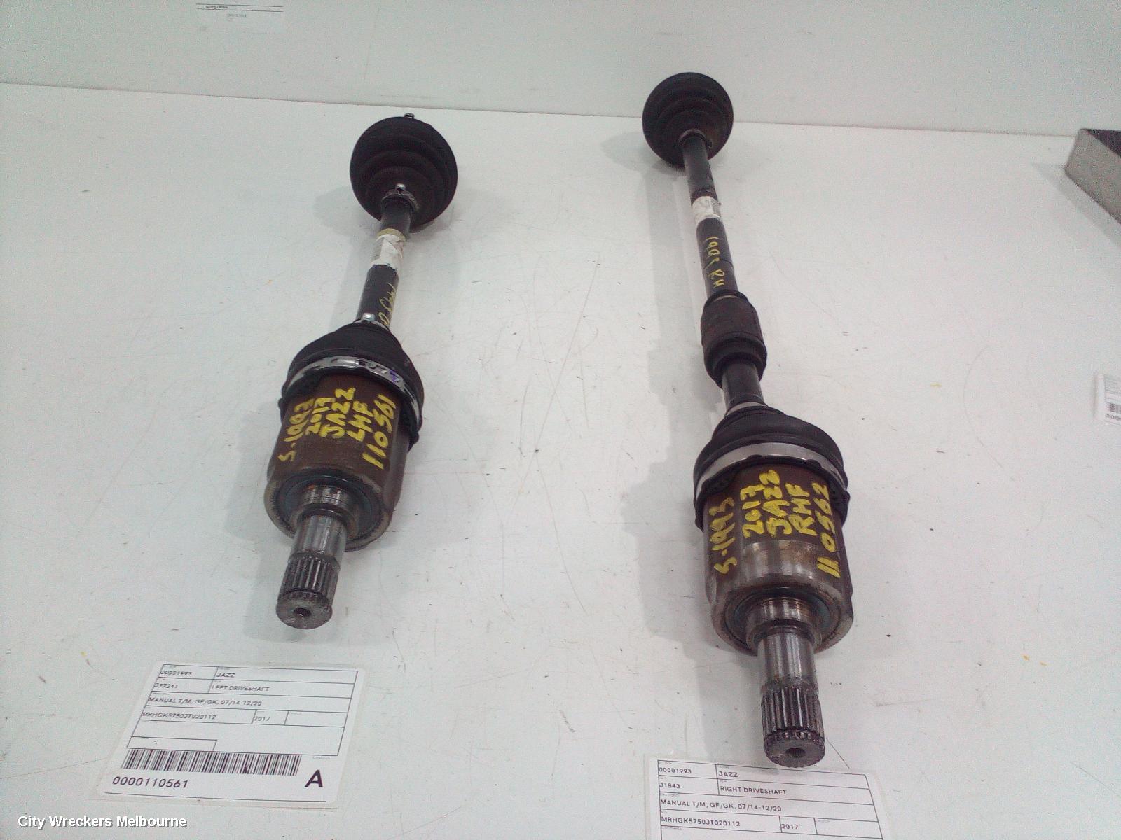 HONDA JAZZ LEFT DRIVESHAFT, MANUAL T/M, GF/GK, 07/2014 - 12/2020