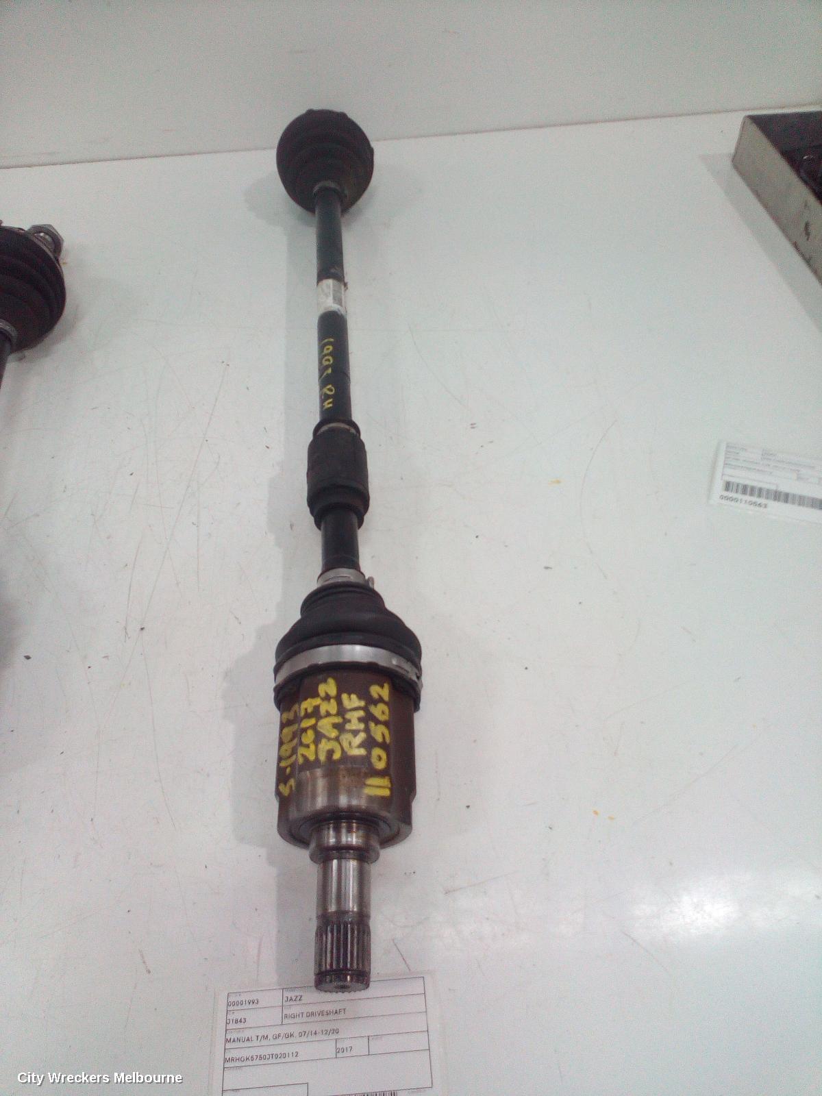 HONDA JAZZ RIGHT DRIVESHAFT, MANUAL T/M, GF/GK, 07/2014 - 12/2020