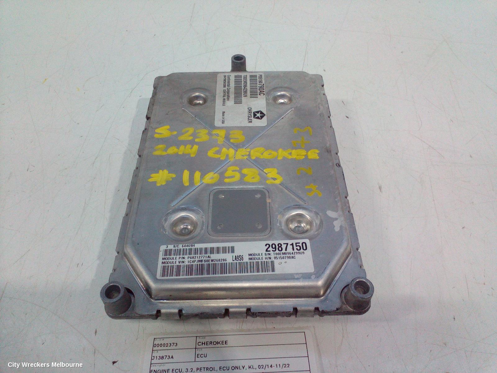 JEEP CHEROKEE ECU, ENGINE ECU, 3.2, PETROL, ECU ONLY, KL, 02/2014 - 11/2022