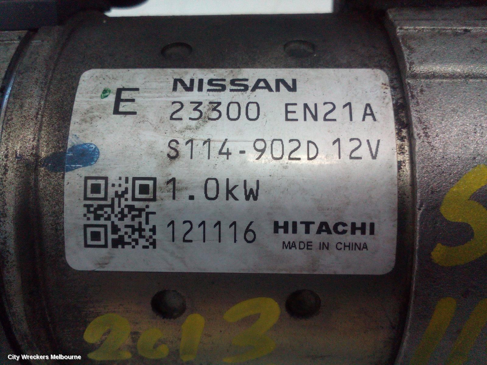 NISSAN PULSAR STARTER, PETROL, 1.8, MRA8DE, B17/C12, 12/2012 - 12/2017