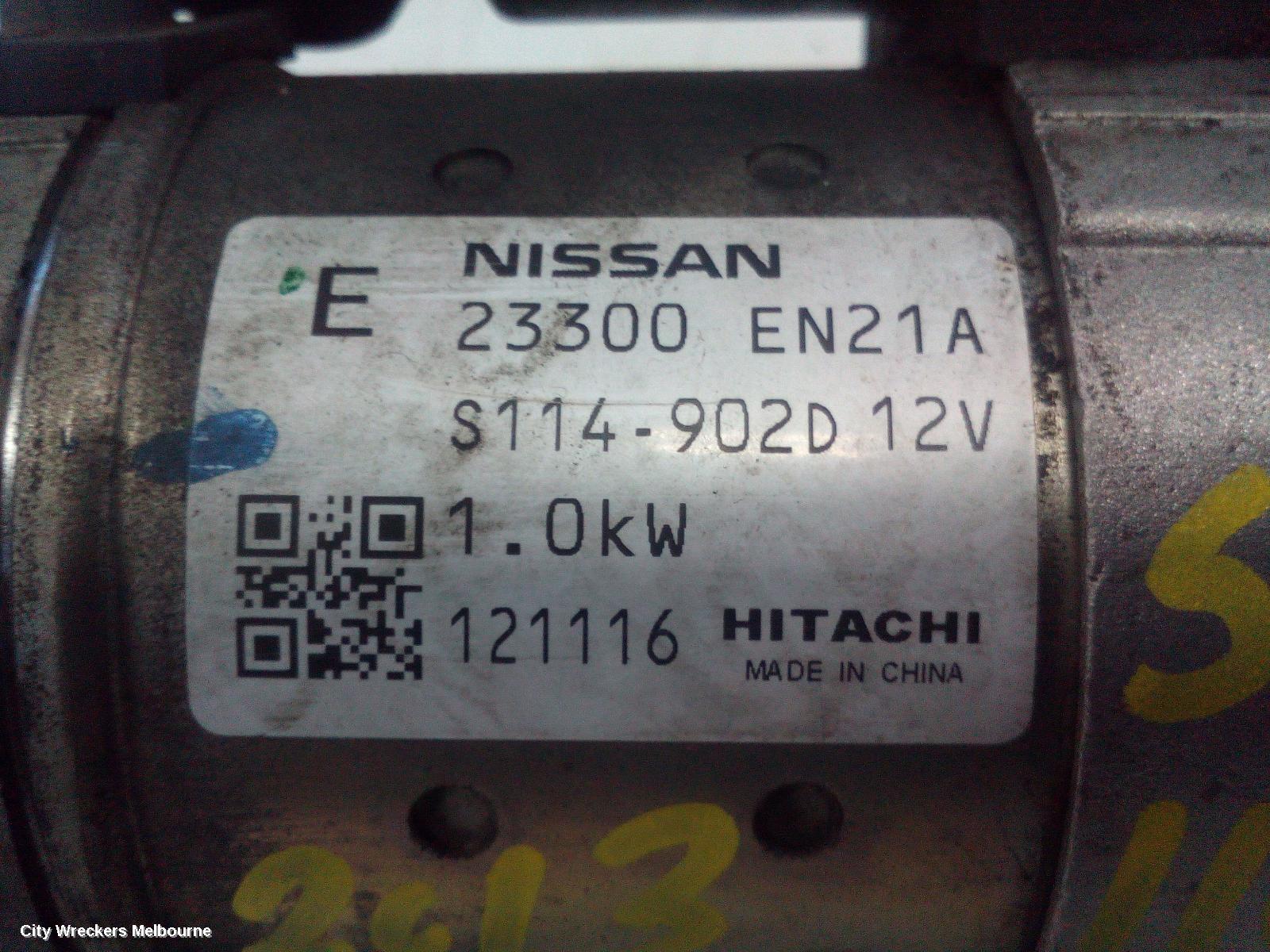 NISSAN PULSAR STARTER, PETROL, 1.8, MRA8DE, B17/C12, 12/2012 - 12/2017