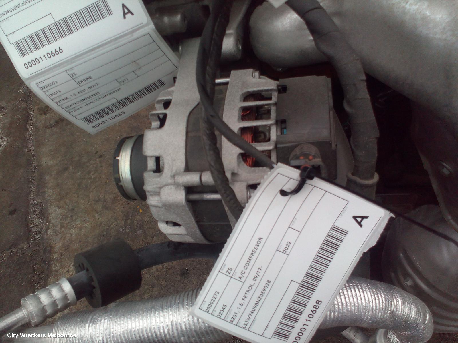 MG ZS ALTERNATOR, PETROL, 1.5, AZS1, 09/2017 ONWARDS