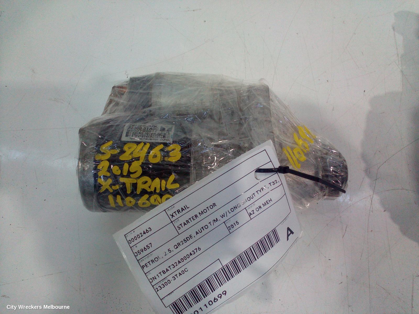 NISSAN XTRAIL STARTER, PETROL, 2.5, QR25DE, AUTO T/M, W/ LONG SNOUT TYPE, T32, 02/2014 - 07/2022