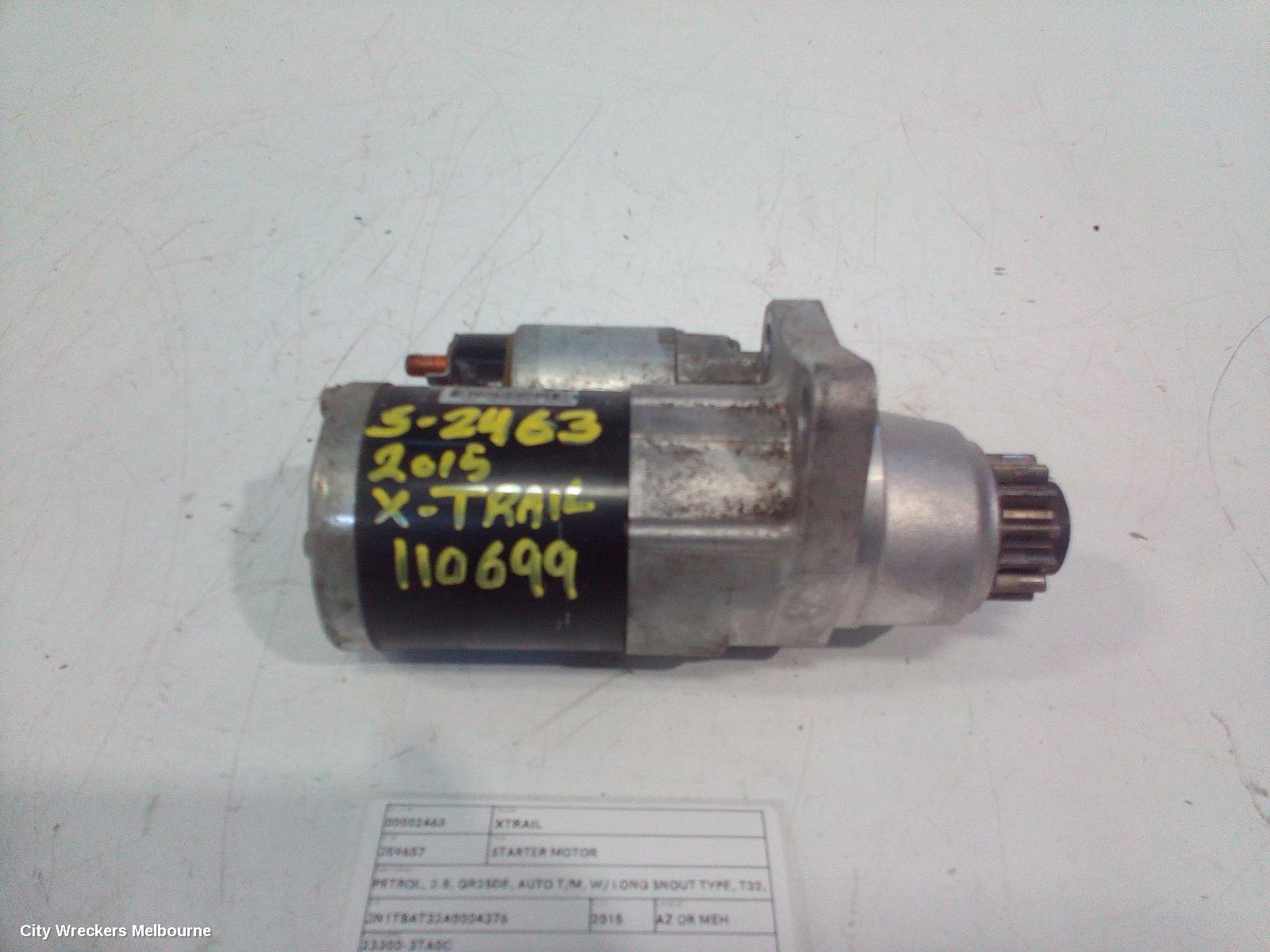NISSAN XTRAIL STARTER, PETROL, 2.5, QR25DE, AUTO T/M, W/ LONG SNOUT TYPE, T32, 02/2014 - 07/2022