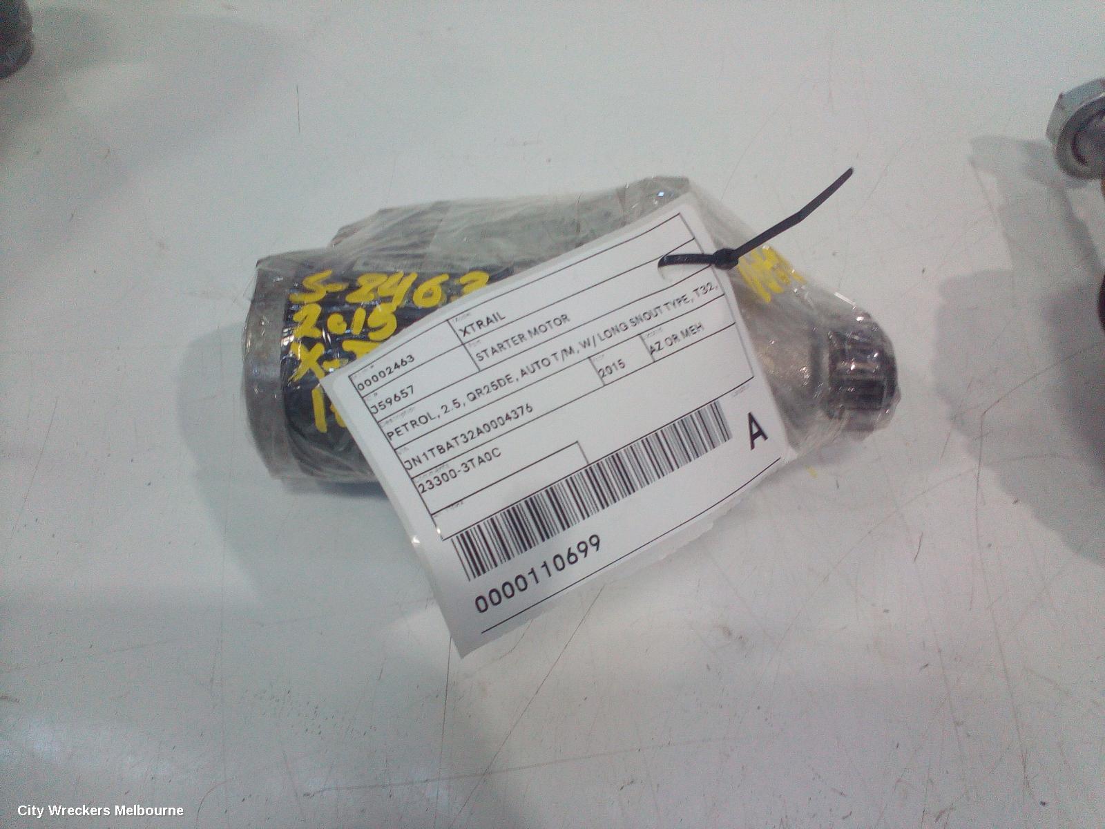 NISSAN XTRAIL STARTER, PETROL, 2.5, QR25DE, AUTO T/M, W/ LONG SNOUT TYPE, T32, 02/2014 - 07/2022