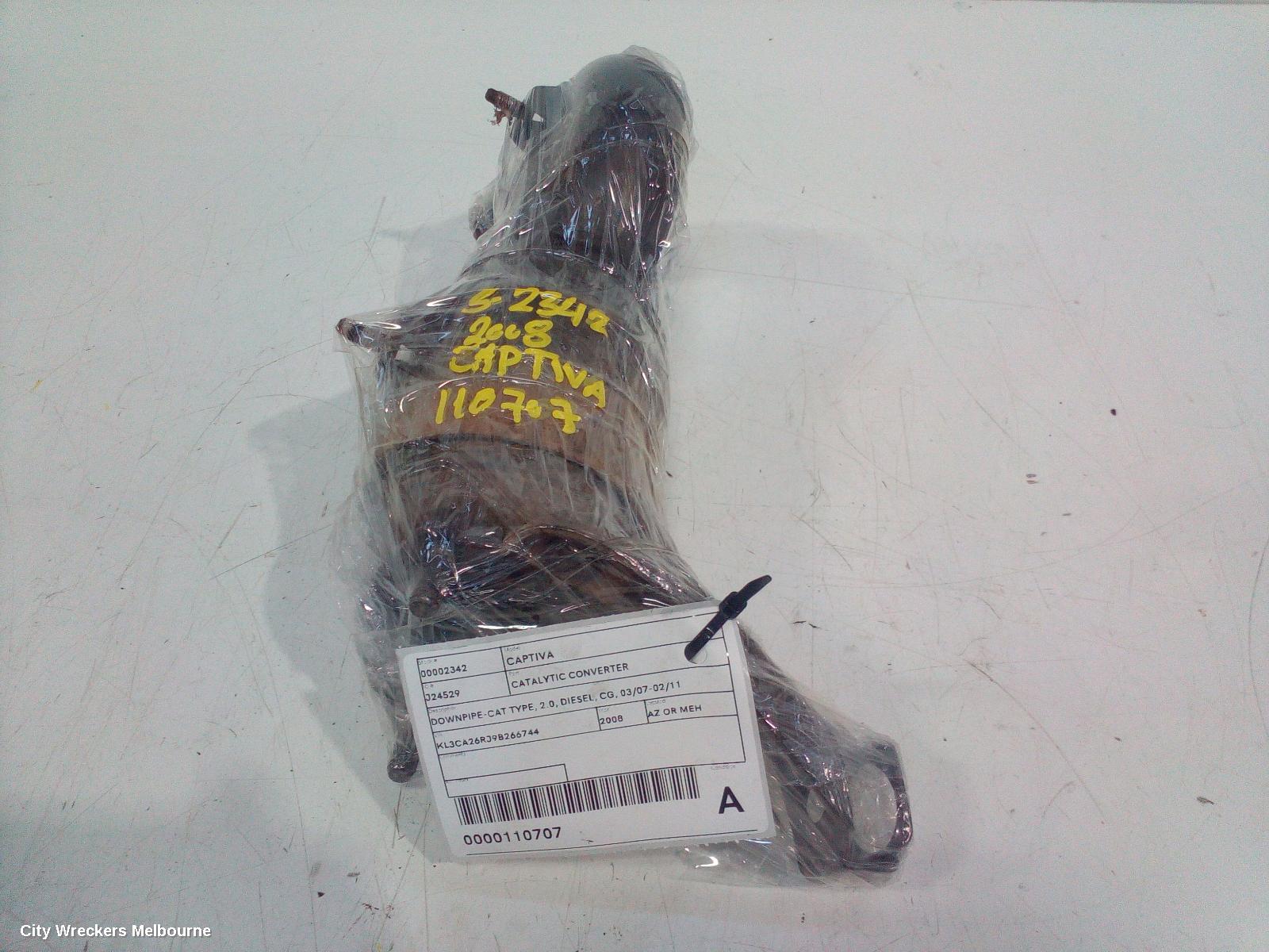 HOLDEN CAPTIVA CATALYTIC CONVERTER, DOWNPIPE-CAT TYPE, 2.0, DIESEL, CG, 03/2007 - 02/2011
