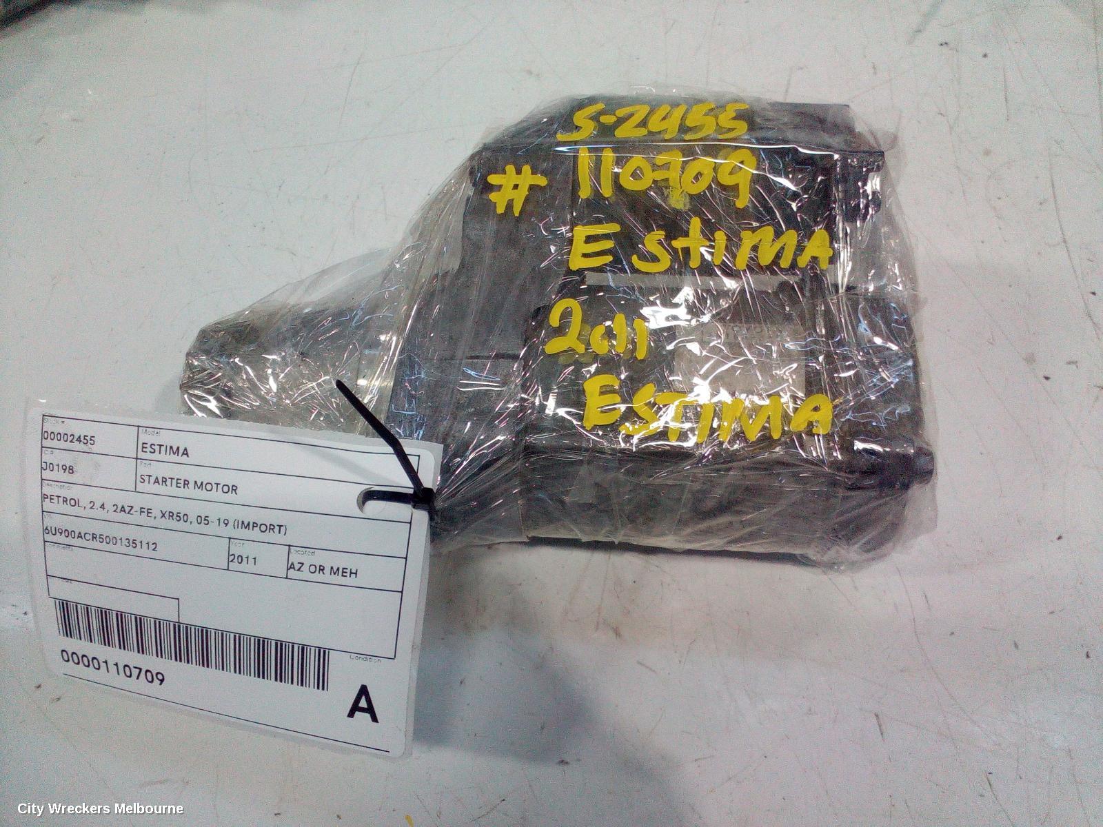 TOYOTA ESTIMA STARTER, PETROL, 2.4, 2AZ-FE, XR50, 05-19 (IMPORT)
