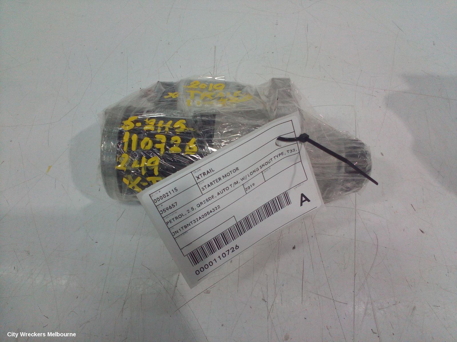 NISSAN XTRAIL STARTER, PETROL, 2.5, QR25DE, AUTO T/M, W/ LONG SNOUT TYPE, T32, 02/2014 - 07/2022