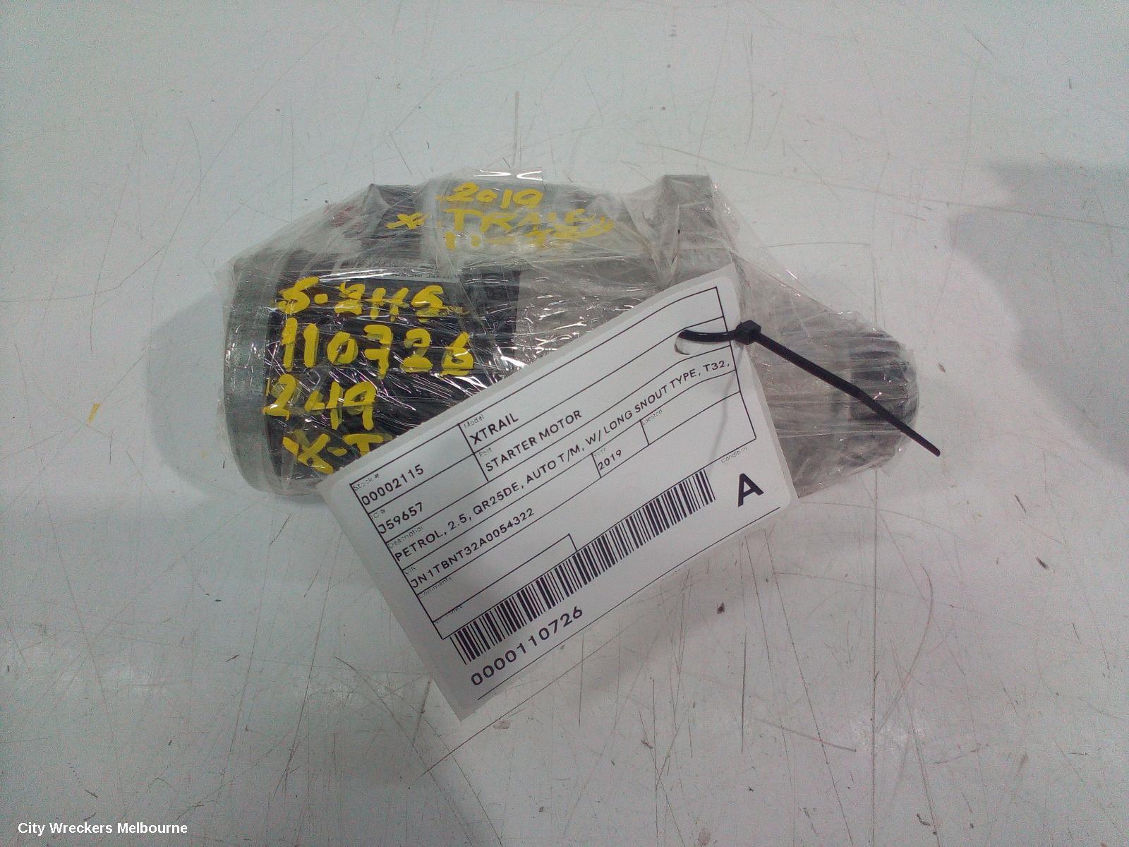 NISSAN XTRAIL STARTER, PETROL, 2.5, QR25DE, AUTO T/M, W/ LONG SNOUT TYPE, T32, 02/2014 - 07/2022