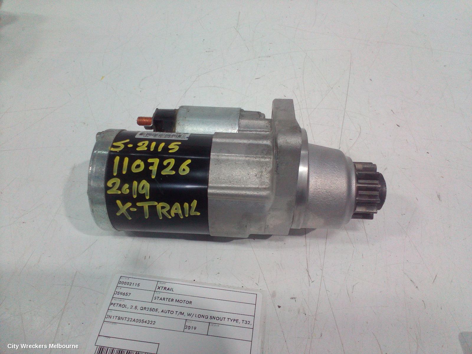 NISSAN XTRAIL STARTER, PETROL, 2.5, QR25DE, AUTO T/M, W/ LONG SNOUT TYPE, T32, 02/2014 - 07/2022