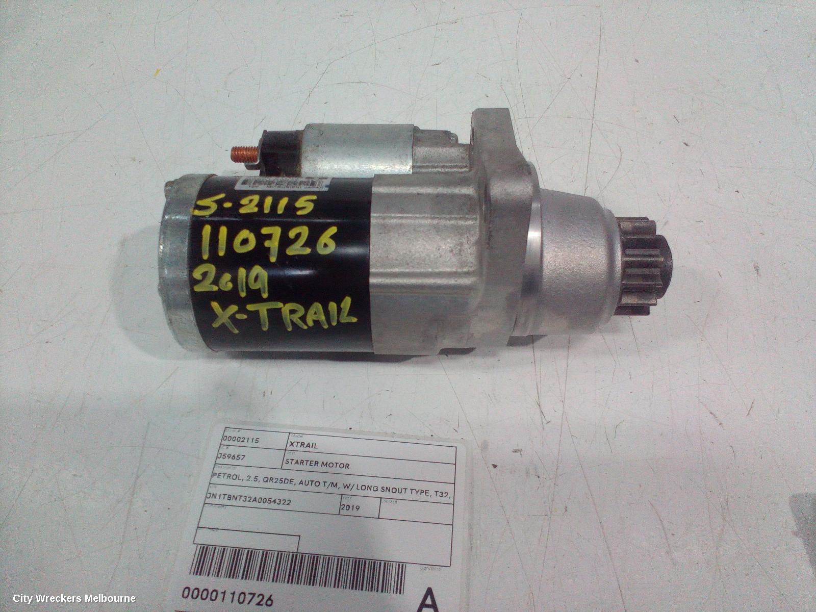 NISSAN XTRAIL STARTER, PETROL, 2.5, QR25DE, AUTO T/M, W/ LONG SNOUT TYPE, T32, 02/2014 - 07/2022