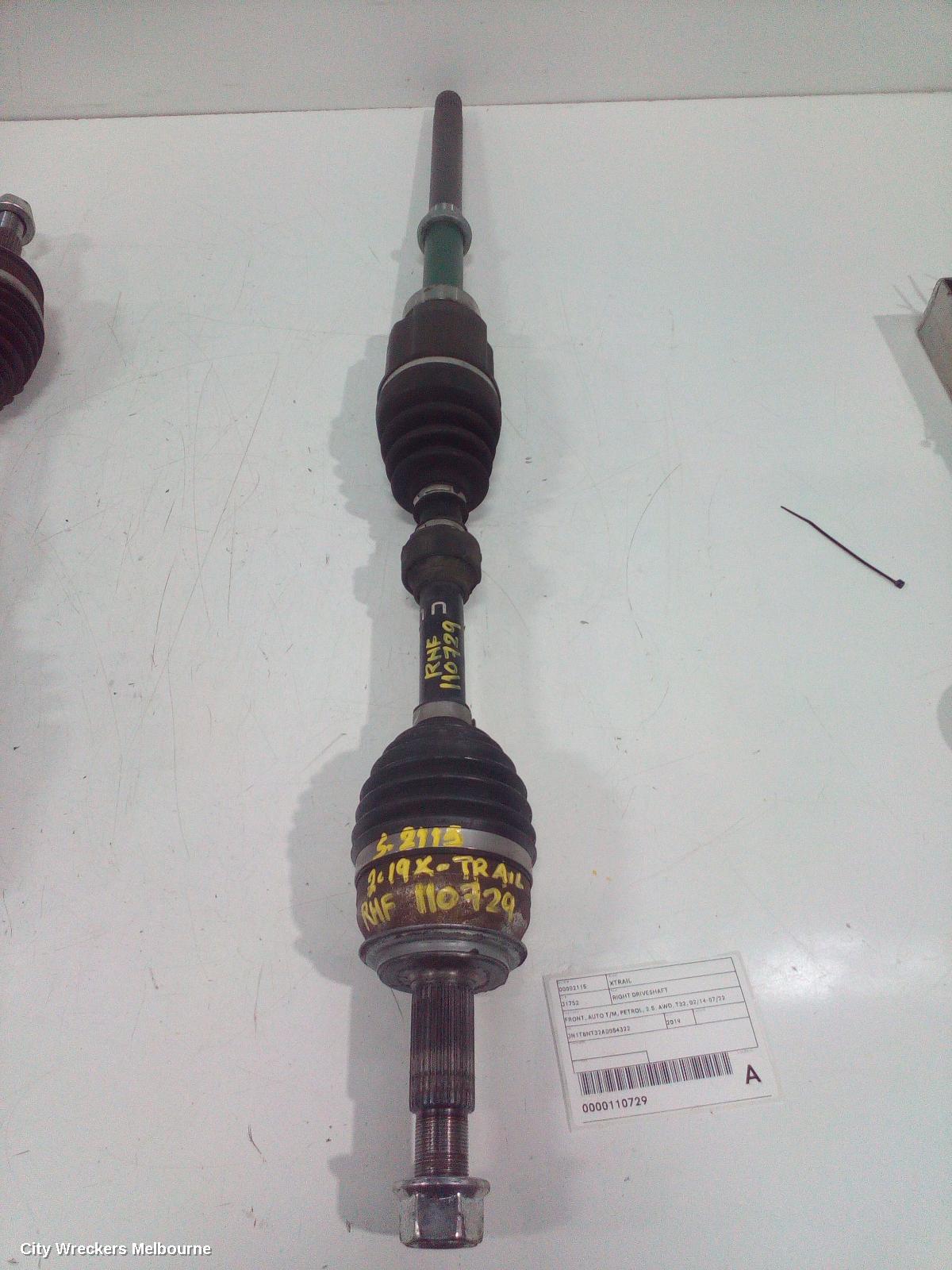 NISSAN XTRAIL RIGHT DRIVESHAFT, FRONT, AUTO T/M, PETROL, 2.5, AWD, T32, 02/2014 - 07/2022
