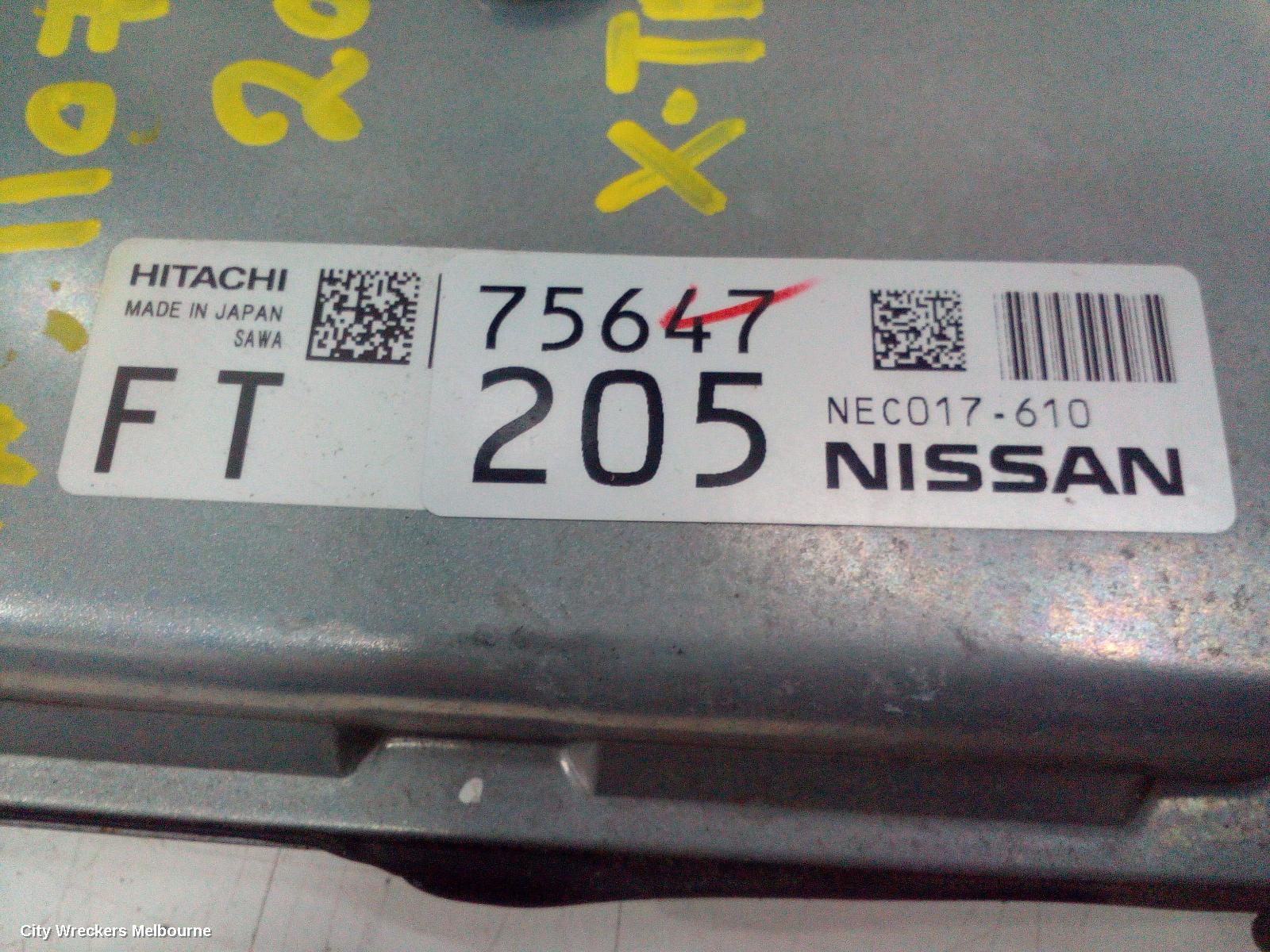 NISSAN XTRAIL ECU, ENGINE ECU, 2.5, PETROL, AUTO T/M, ECU ONLY, T31-T32, 09/2007 - 07/2022