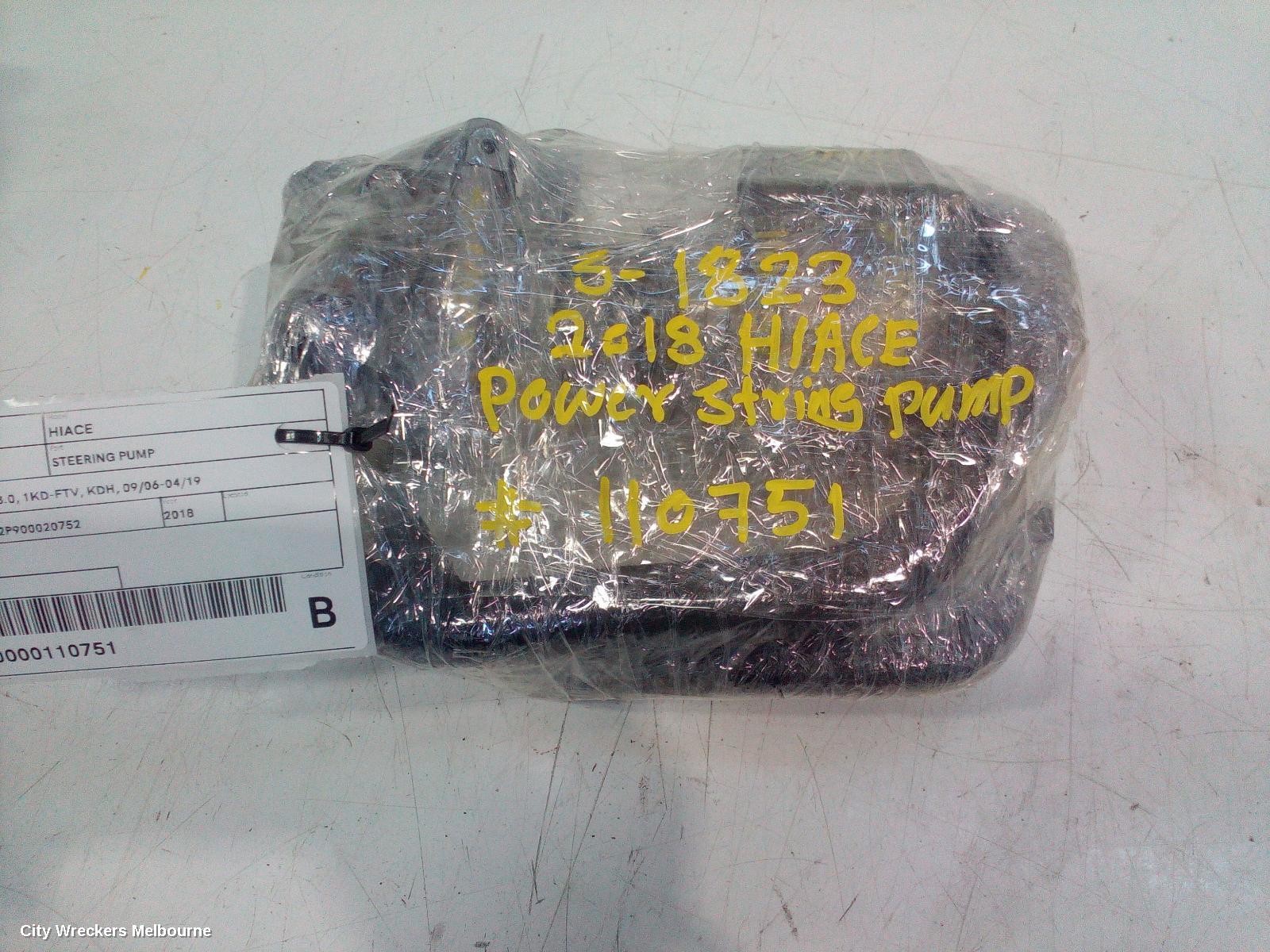TOYOTA HIACE STEERING PUMP, DIESEL, 3.0, 1KD-FTV, KDH, 09/2006 - 04/2019