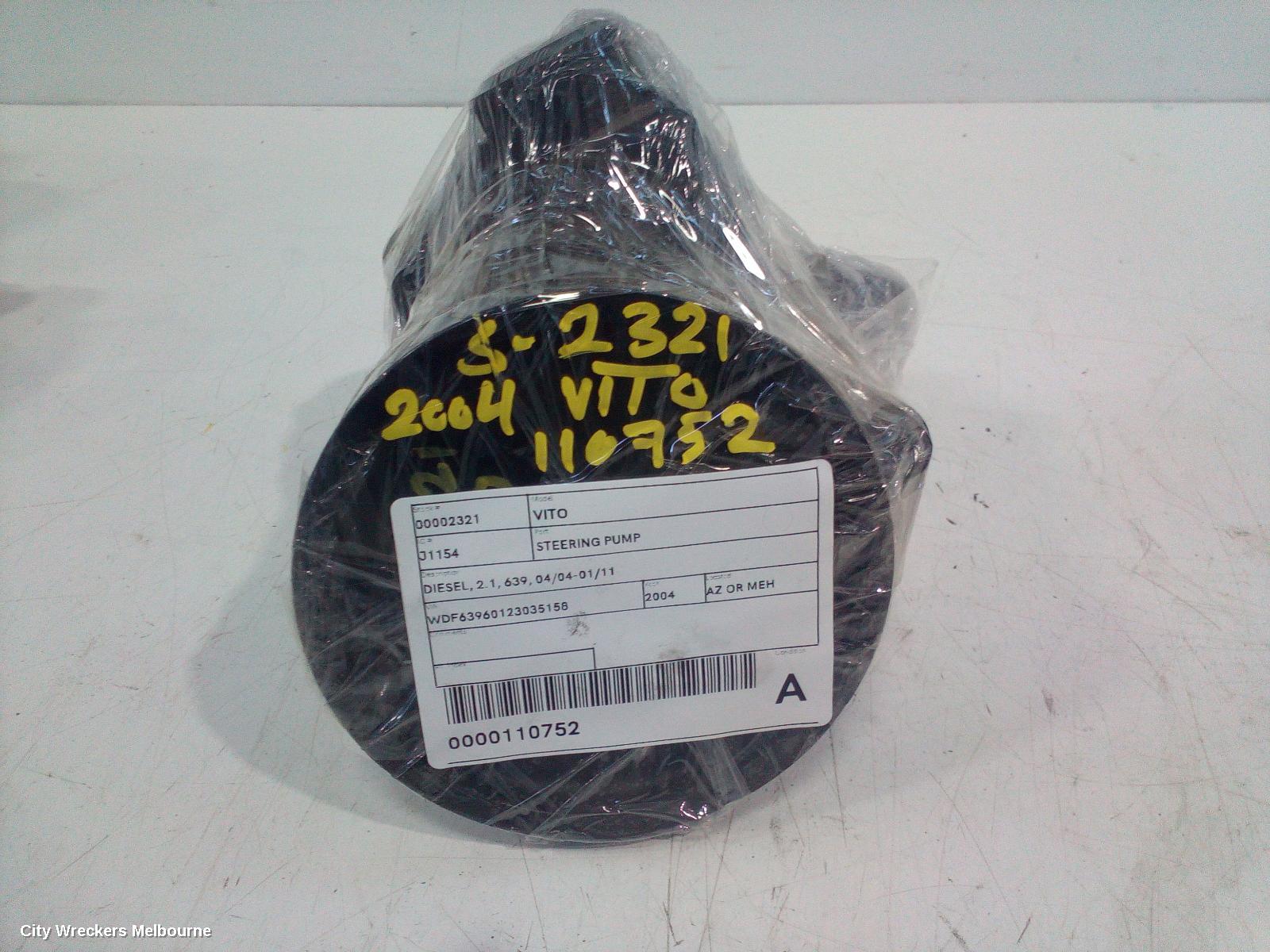 MERCEDES VITO STEERING PUMP, DIESEL, 2.1, 639, 04/2004 - 01/2011