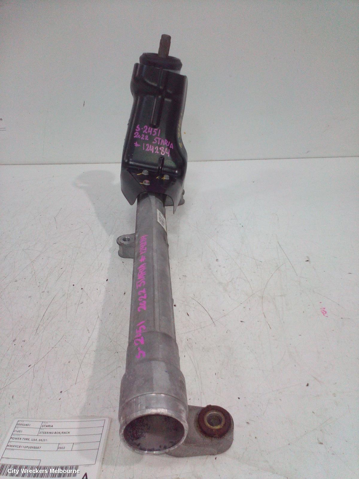 HYUNDAI STARIA STEERING BOX/RACK, POWER TYPE, US4, 04/2021 ONWARDS