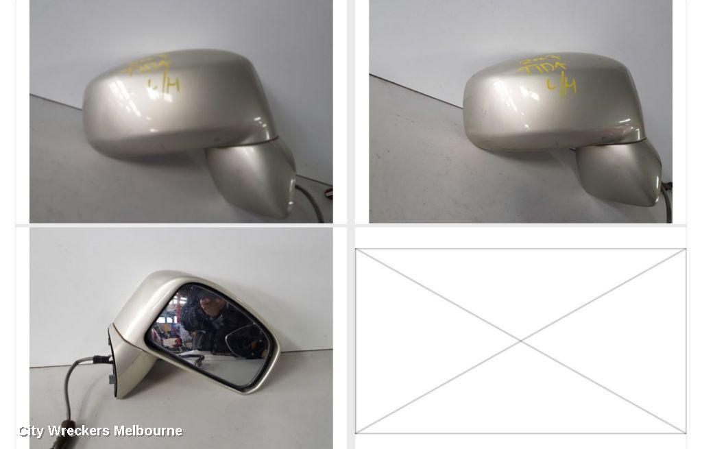 NISSAN TIIDA RIGHT DOOR MIRROR, C11, POWER, 3 WIRE TYPE, 09/2004 - 01/2013
