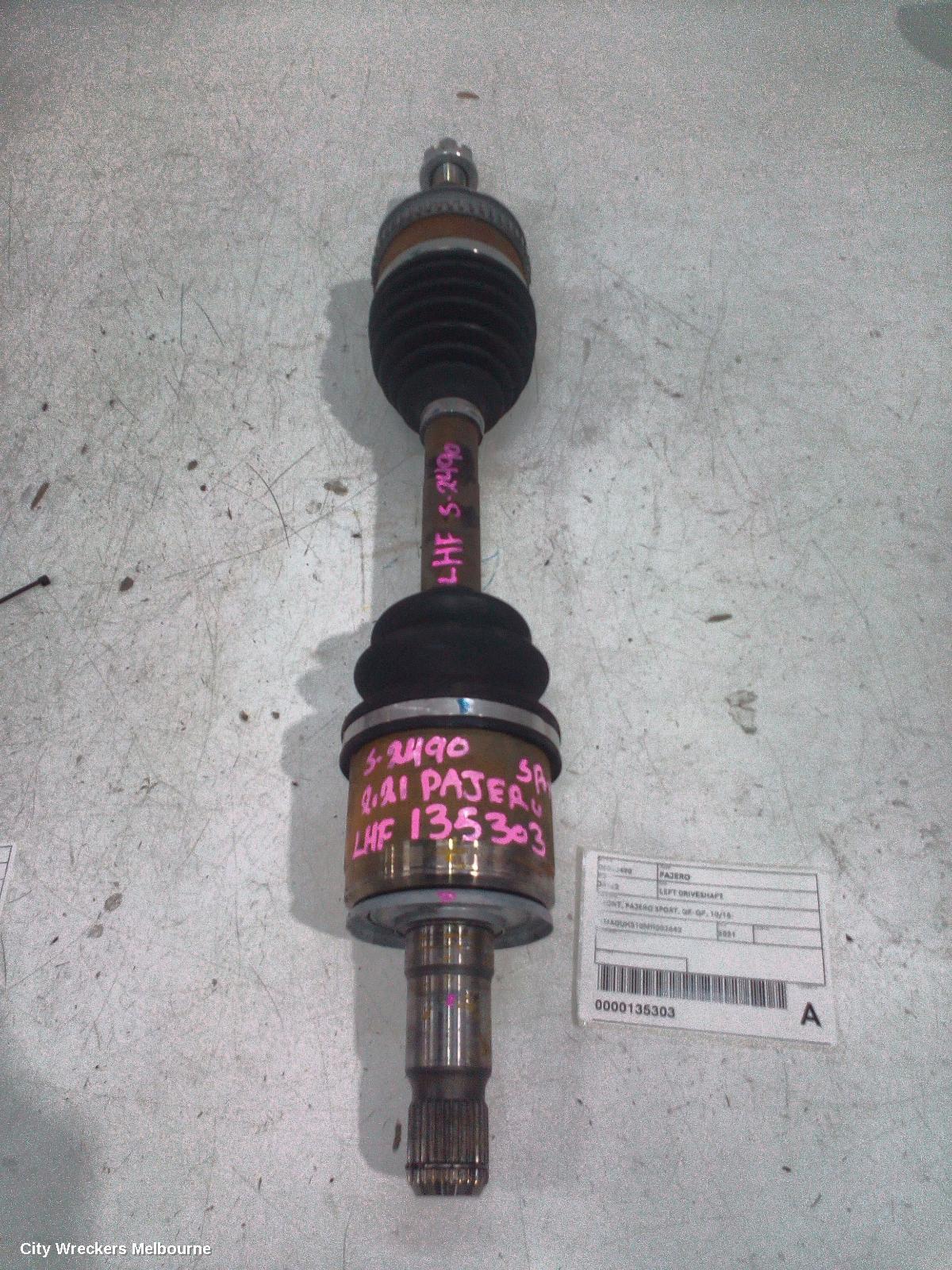 MITSUBISHI PAJERO LEFT DRIVESHAFT, FRONT, PAJERO SPORT, QE-QF, 10/2015 ONWARDS