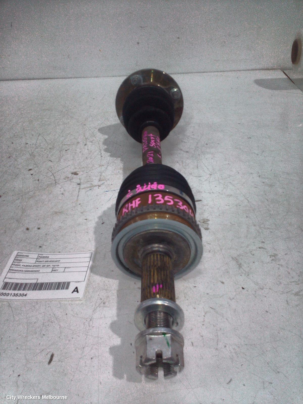 MITSUBISHI PAJERO RIGHT DRIVESHAFT, FRONT, PAJERO SPORT, QE-QF, 10/2015 ONWARDS