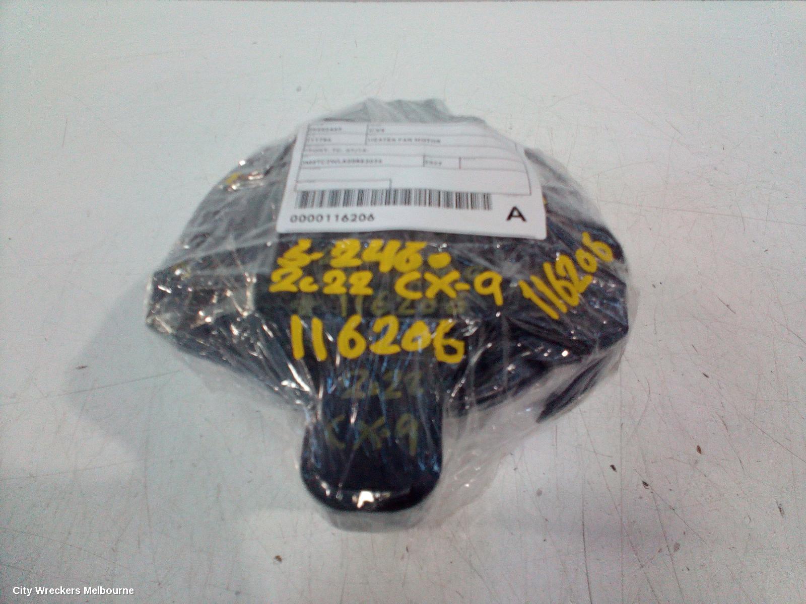 MAZDA CX9 HEATER FAN MOTOR, FRONT, TC, 07/2016 ONWARDS