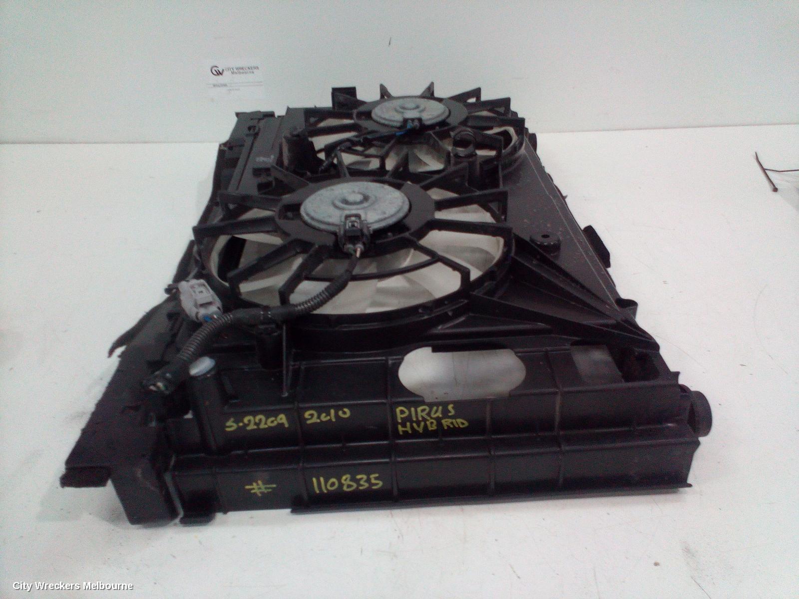 TOYOTA PRIUS FAN, ZVW30R, RADIATOR FAN, 07/2009 - 12/2015